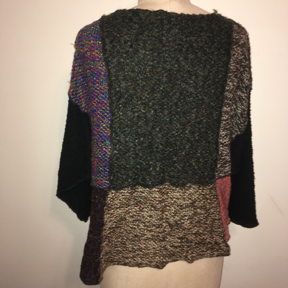 Multi-Colored Lagenlook Button Front Sweater - image 4